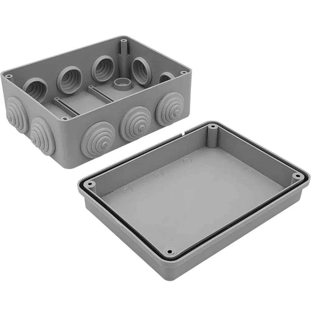 Распределительная коробка открытая LEXMAN D 150x110x70 мм 10 вводов IP55 цвет серый 87964082 STLM-2211194  - Вид №3