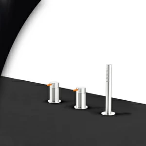 Смеситель для ванны глянцевая сталь с оранжевой ручкой Toki Radomonte TKI14LCIL24