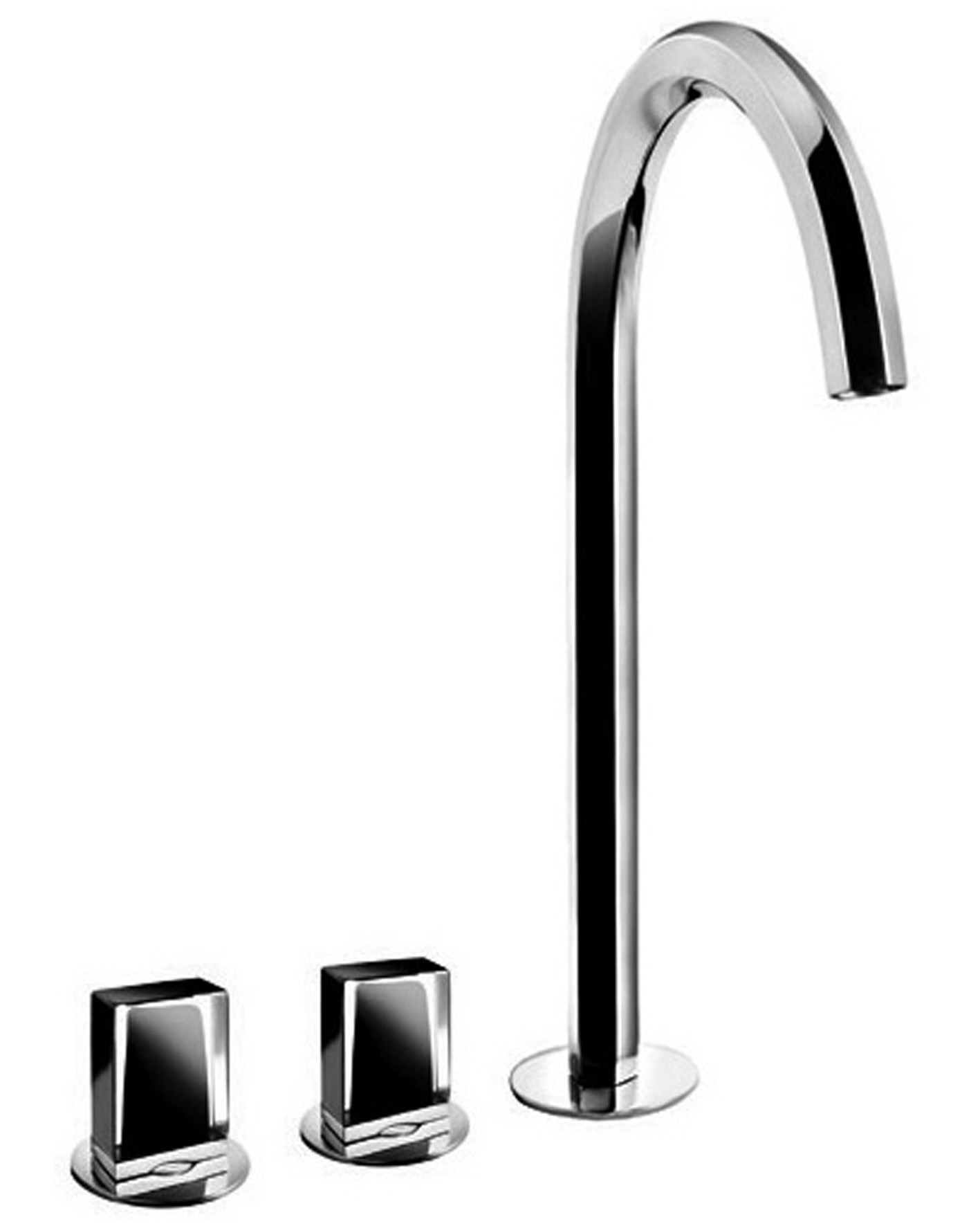 N405SW  Смеситель для раковины на 3 отверстия, высокий изливвылет 17,5 см без ручек ограничитель потока воды до 5 л/мин при 3 бар картридж керамический 90° подводка без донного клапана ручки заказываются отдельно, см. раздел ''Ручки'' Fantini Rubinetti VE VENEZIA