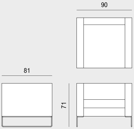 Viganò Кожаное кресло с салазками и подлокотниками Cubiko sun-id-1347407 - Вид №4