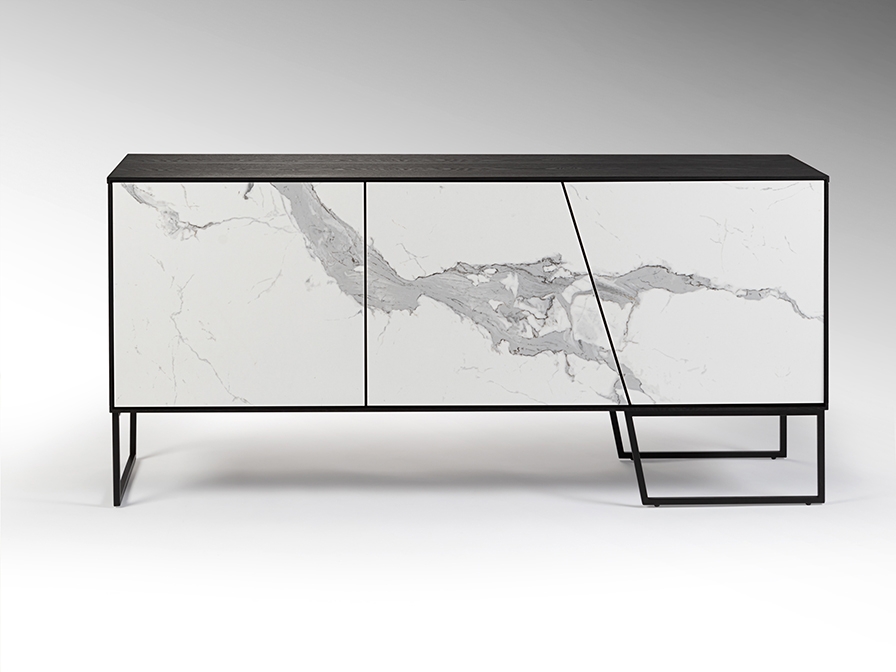 098753 Сервант 3-дверный белый/черный Schuller Kerala - Вид №2