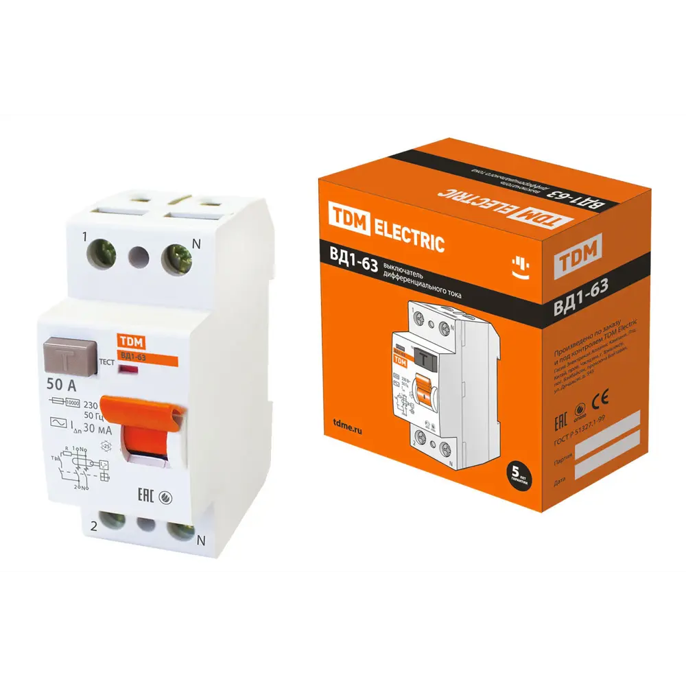УЗО TDM Electric ВД1-63S - защита от поражения током и пожаров 89347163 STLM-1106997 - Вид №5