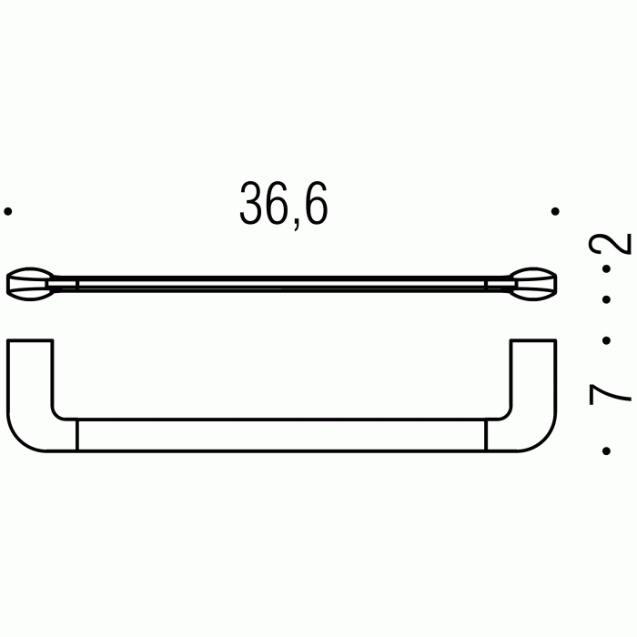 B30090NM B3009NM Полотенцедержатель 36 см (чёрный) COLOMBO TRENTA Colombo Design - Вид №1