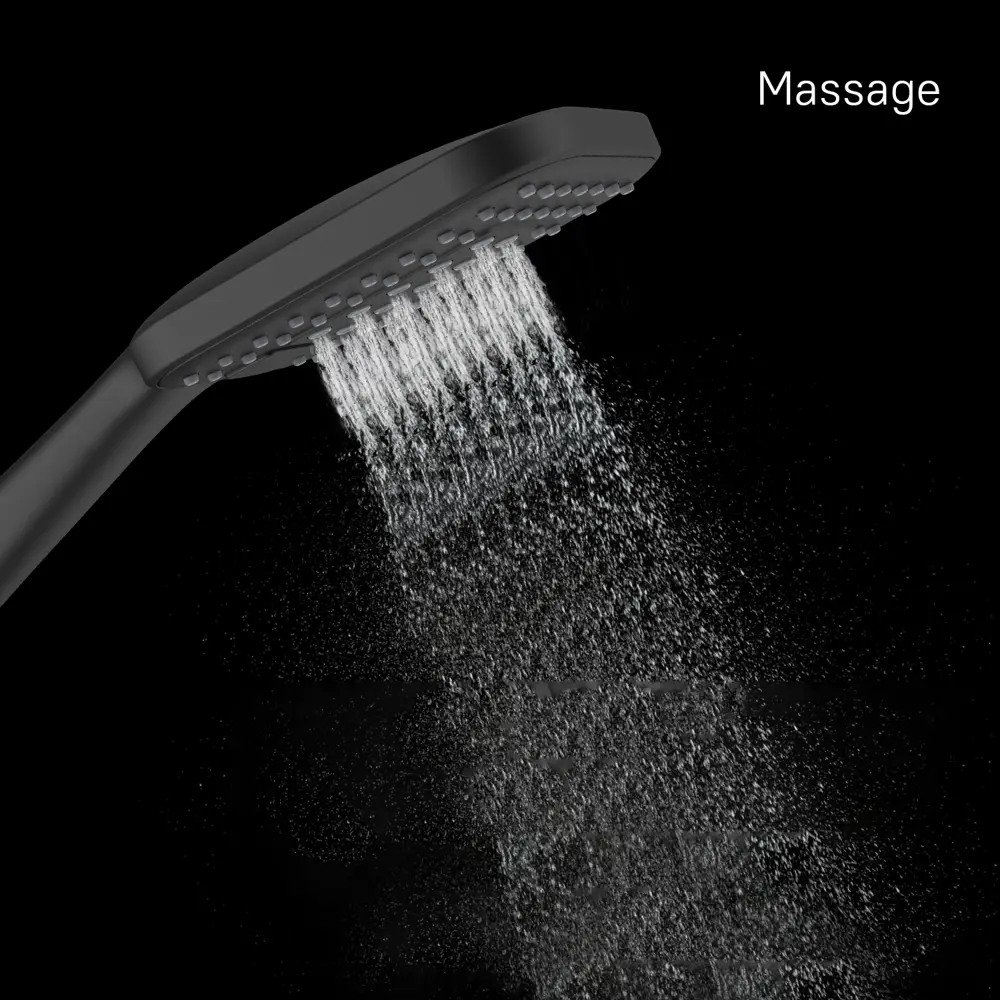 Milardo Ideal Spa - прямоугольная лейка для душа с 3 режимами, черный матовый 89349130 STLM-1467982 - Вид №10