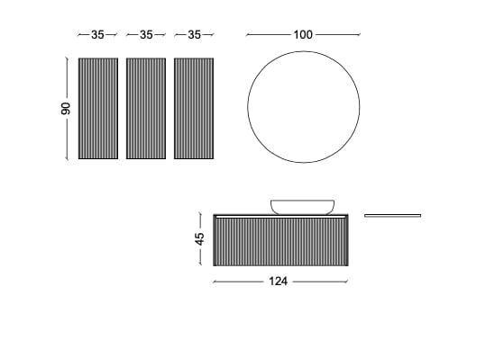 Подвесной умывальник с ящиками Mobiltesino Millerighe Color ARCH-00022558 - Вид №6