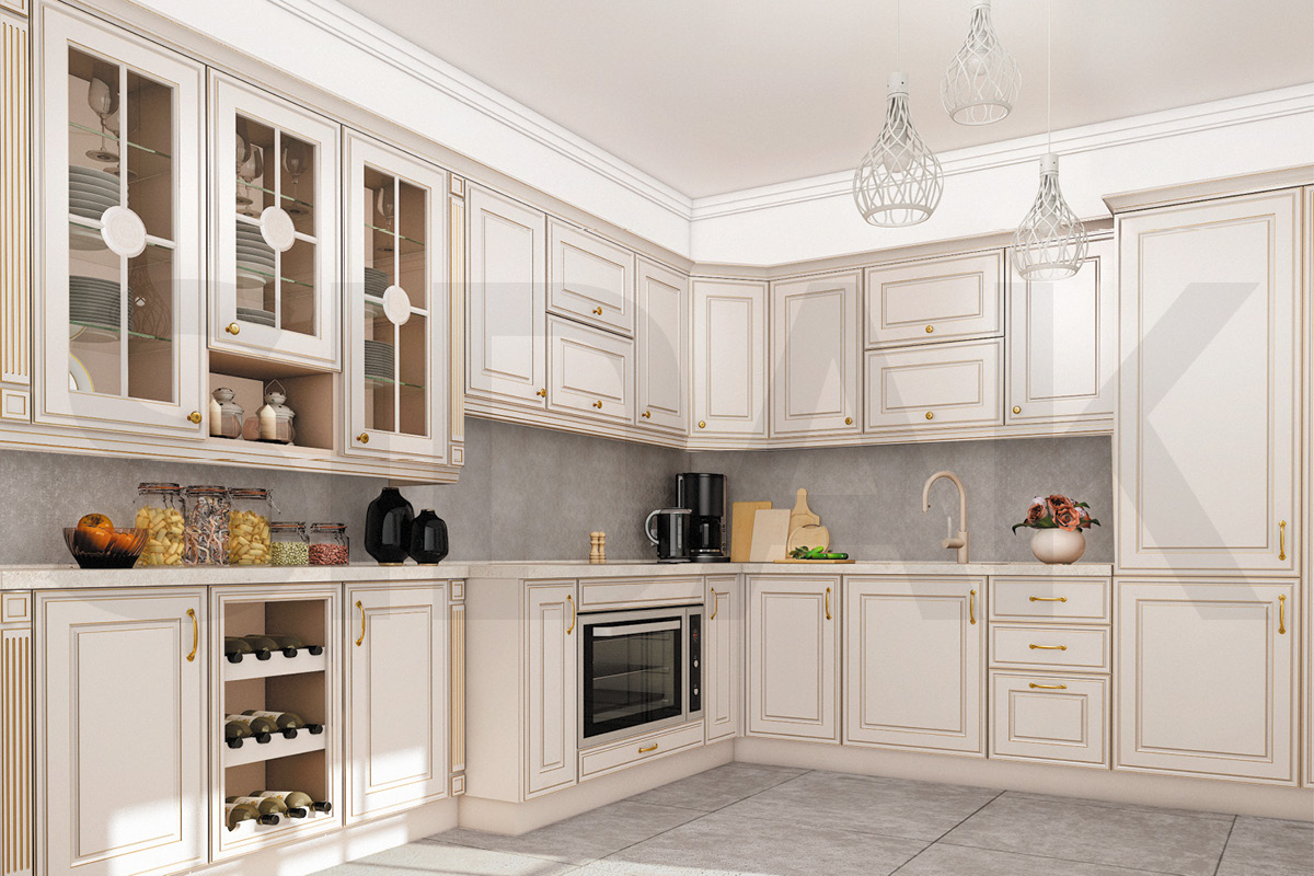 Фасады для кухни Патина Фрезеровка «Бостон» Обриета №508 SIDAK SIST2202-41 - Вид №1