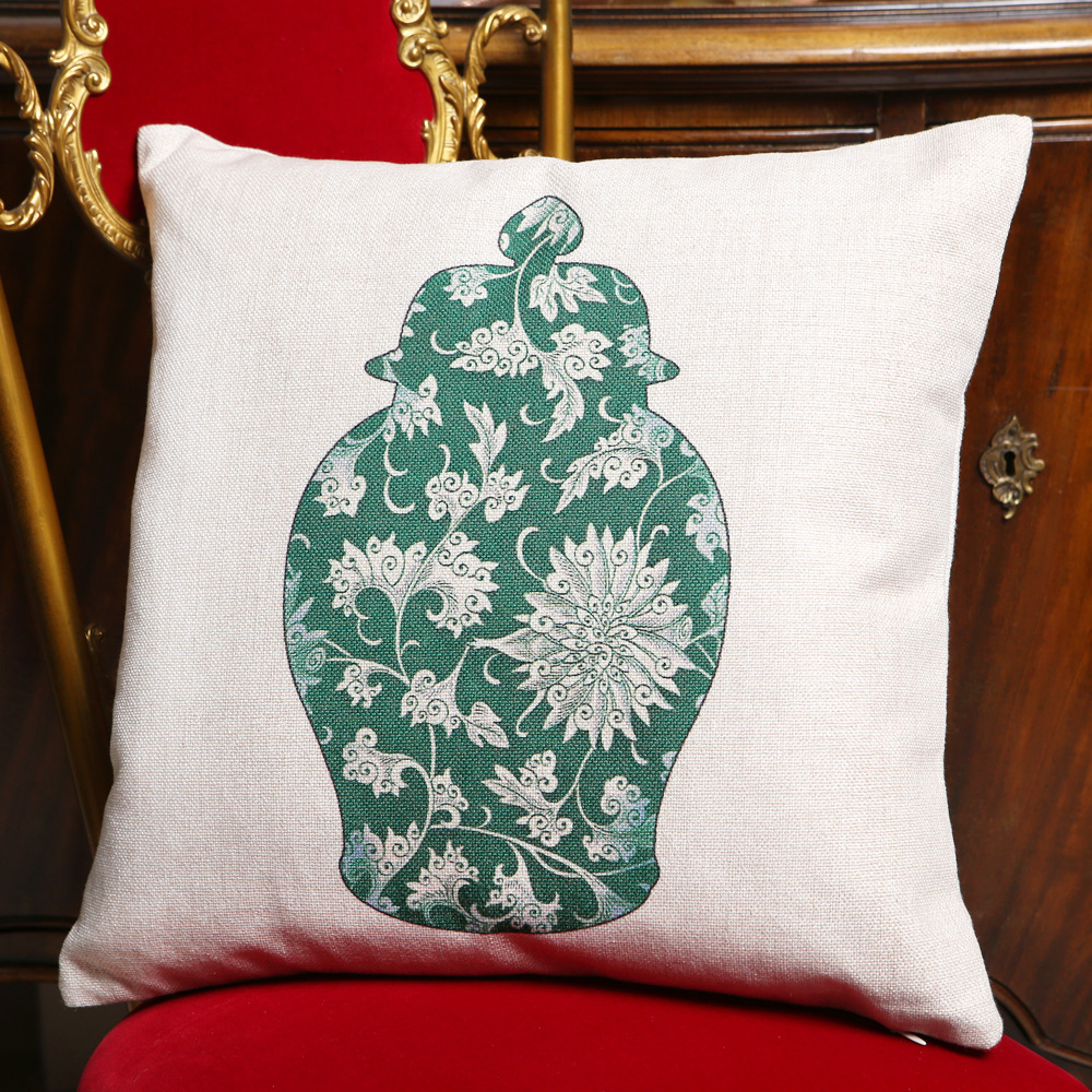 2719167 Декоративная подушка «Китайская ваза», версия 4, антик грин Object Desire  - Вид №3