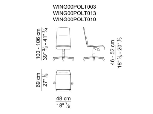 Кожаное вращающееся офисное кресло с колесами i 4 Mariani ARCH-00151267 - Вид №2