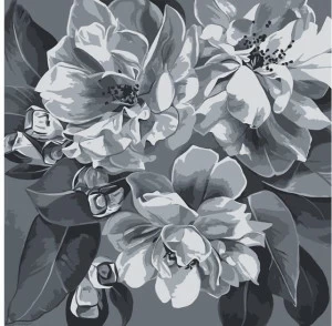 BLOSS Квадратный шерстяной коврик с цветами Opera