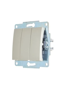 ASTI Выключатель тройной жемчужно-белый перламутр механизм