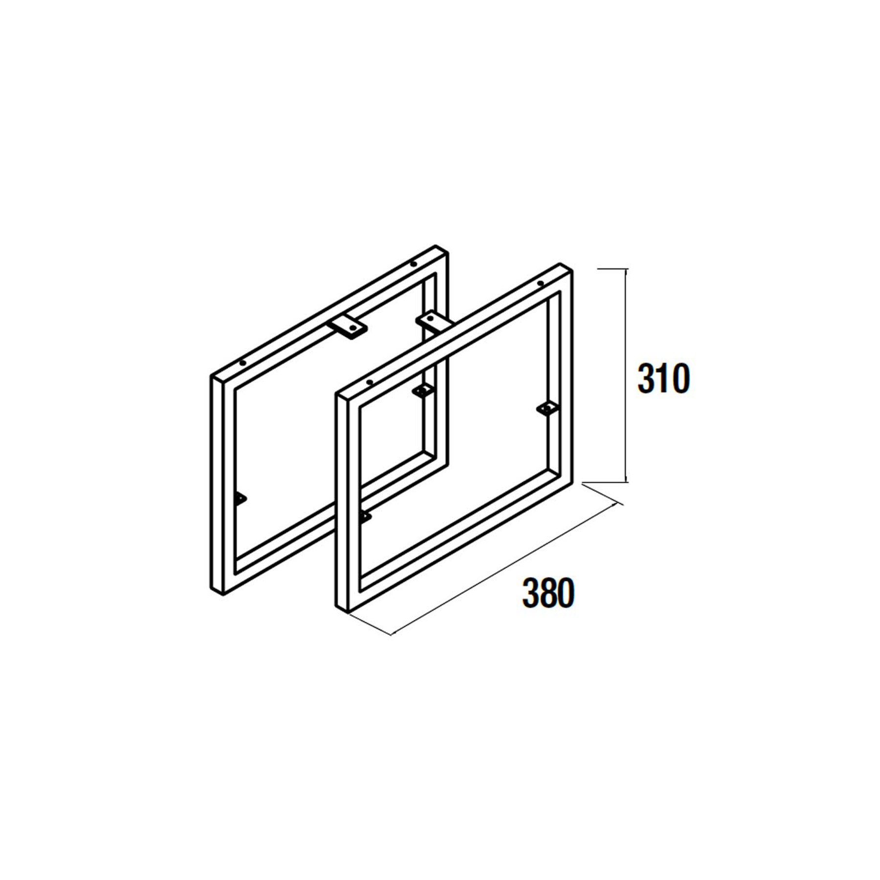 24345 SALGAR Комплект из 2 ножек АЛЬЯНС на глубину 40 ХРОМ 310 мм  - Вид №2