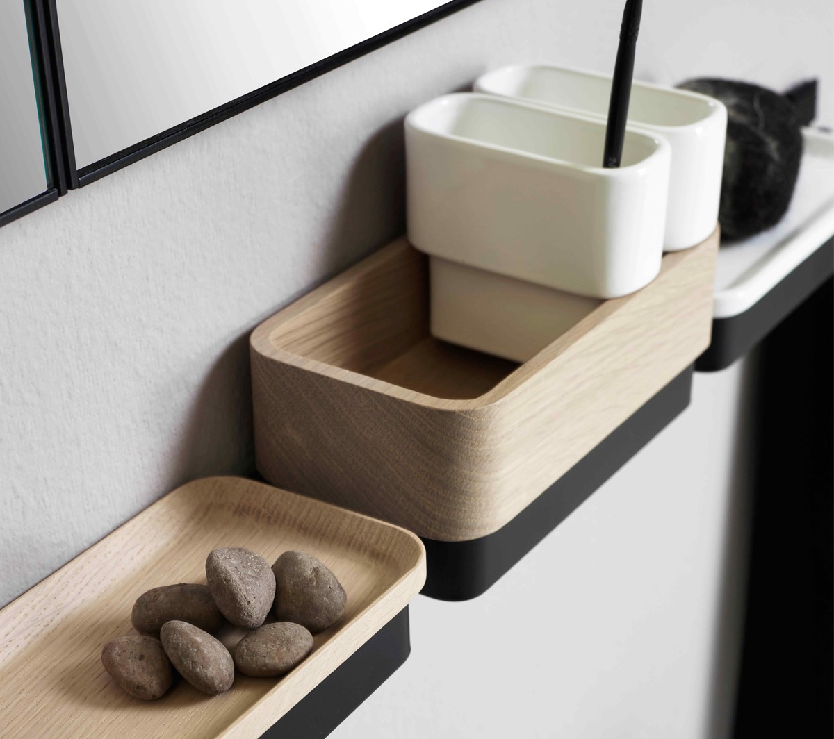 Ex.T ROW 16B Многофункциональная черная рейка с дубовым подносом EXROW16B/NE  - Вид №4