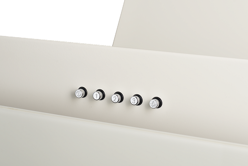 TEXNO 60 C Наклонная вытяжка, ширина 60 см, отвод/рециркуляция, 650 м3/час, механическое кнопочное управление, 3 скорости, светодиодное освещение 2*3 вт, металлические жироулавливающие фильтры, угольный фильтр (опция), цвет: бежевый Monsher Santreyd  - Вид №2
