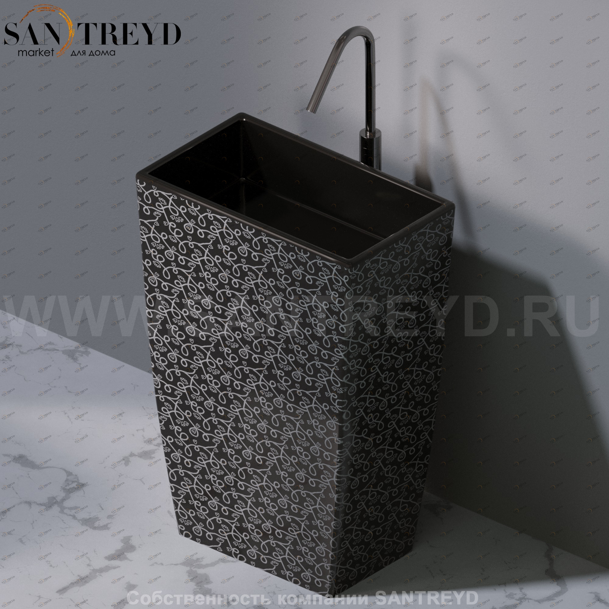 L110401 Напольная раковина стоящая прямоугольная A. e T. Italia Tower AeT ITALIA