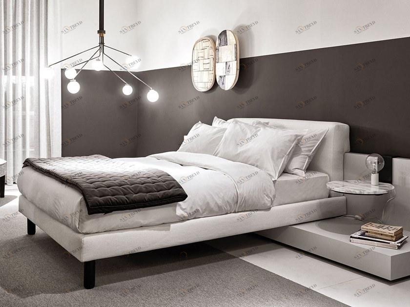 Meridiani Мягкая модульная текстильная кровать с задним сиденьем Cliff sun-id-1362068