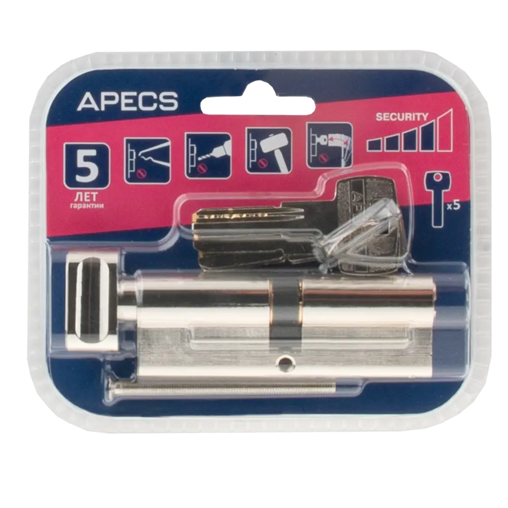 Цилиндровый механизм APECS Pro с ключом-вертушкой для металлических дверей 84168052 SM STLM-0046667 - Вид №2