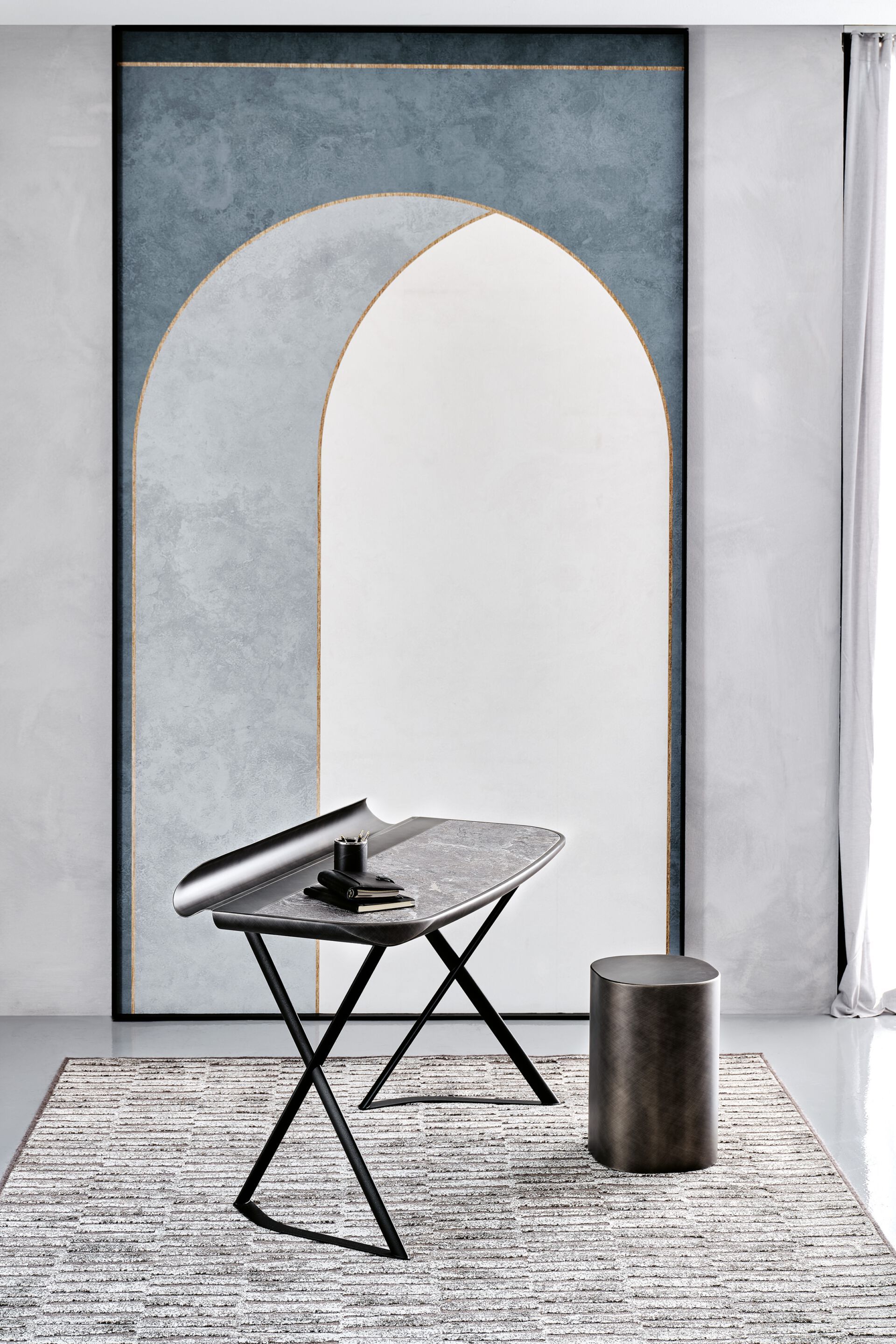 Стальной и керамический письменный стол Cattelan italia Cocoon ARCH-00032513 - Вид №2