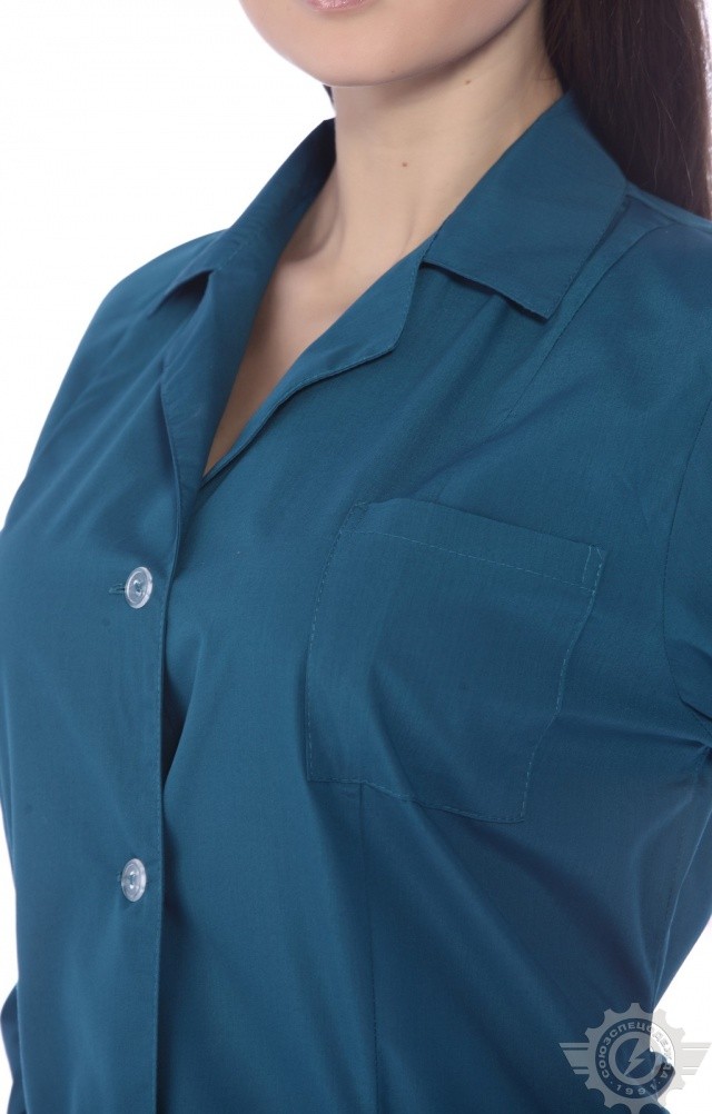 63261 Халат "Золушка" бирюза  Одежда для обслуживающего персонала  размер 48/158-164 Спецодежда  - Вид №6