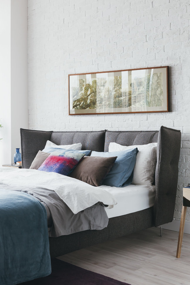 Кровать двуспальная 180х200 темно-серая Venture ICON DESIGNE ДИЗАЙНЕРСКИЕ 177959 Серый  - Вид №4