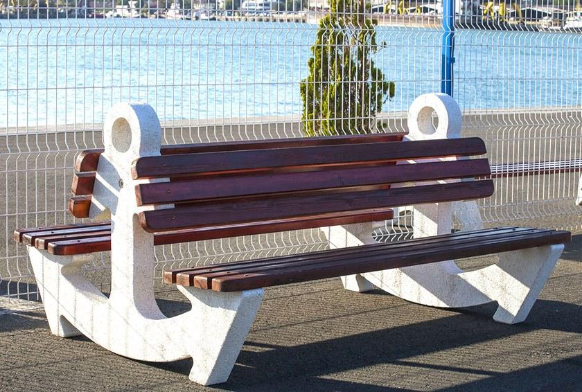 ENCHO ENCHEV - ETE Скамейка из бетона и дерева со спинкой  9  - Вид №1