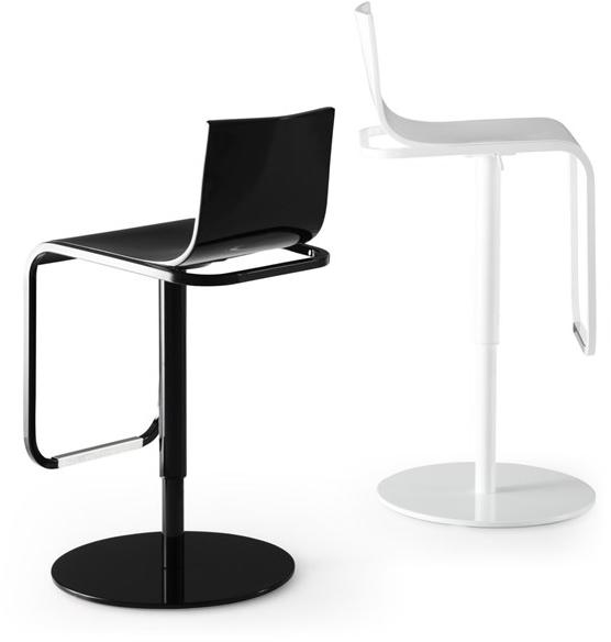 Ligne Roset Регулируемый по высоте табурет из стали и дерева с подставкой для ног  10262865-10262866  - Вид №3