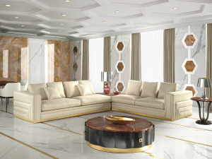 Бархатный угловой диван