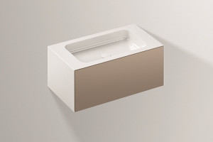 5155511000 Умывальник с тумбой, wp.folio2, белая, proshield, лакированная, шелковисто-матовый блеск, лунный камень Alape серия FO (Folio)