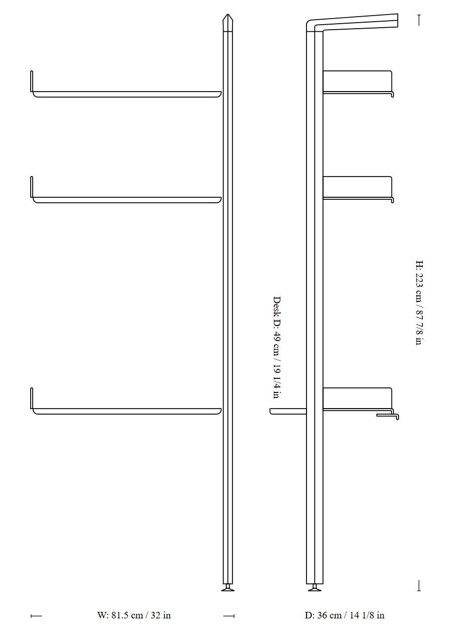 Модульная стальная стена с порошковым покрытием с письменным столом &Tradition Rombe ARCH-00101003 - Вид №7