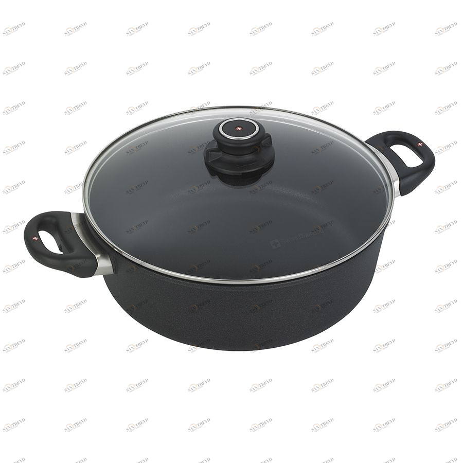 Сотейник индукционный Swiss Diamond со стеклянной крышкой, глубокий, две ручки, Ø28 см XD6928IC