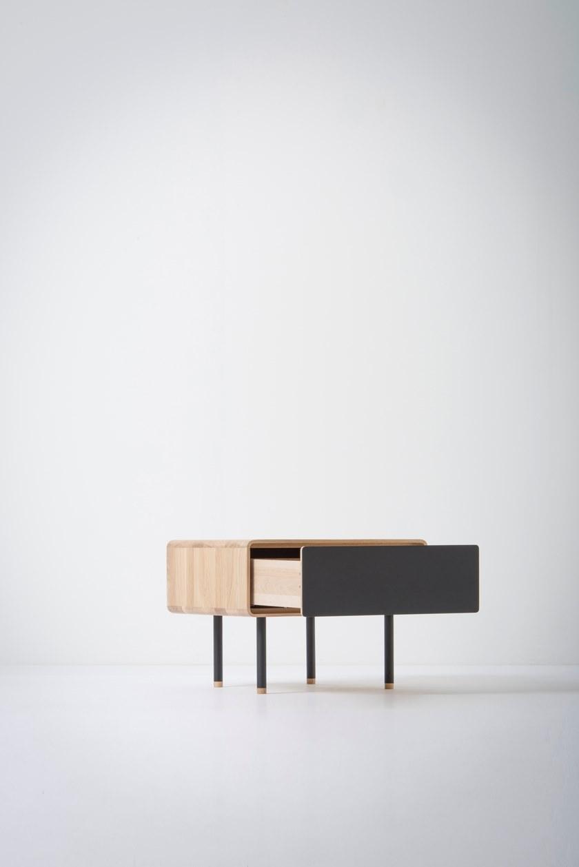 Gazzda Прямоугольная прикроватная тумбочка из дуба с ящиками Fina 068 - Вид №2