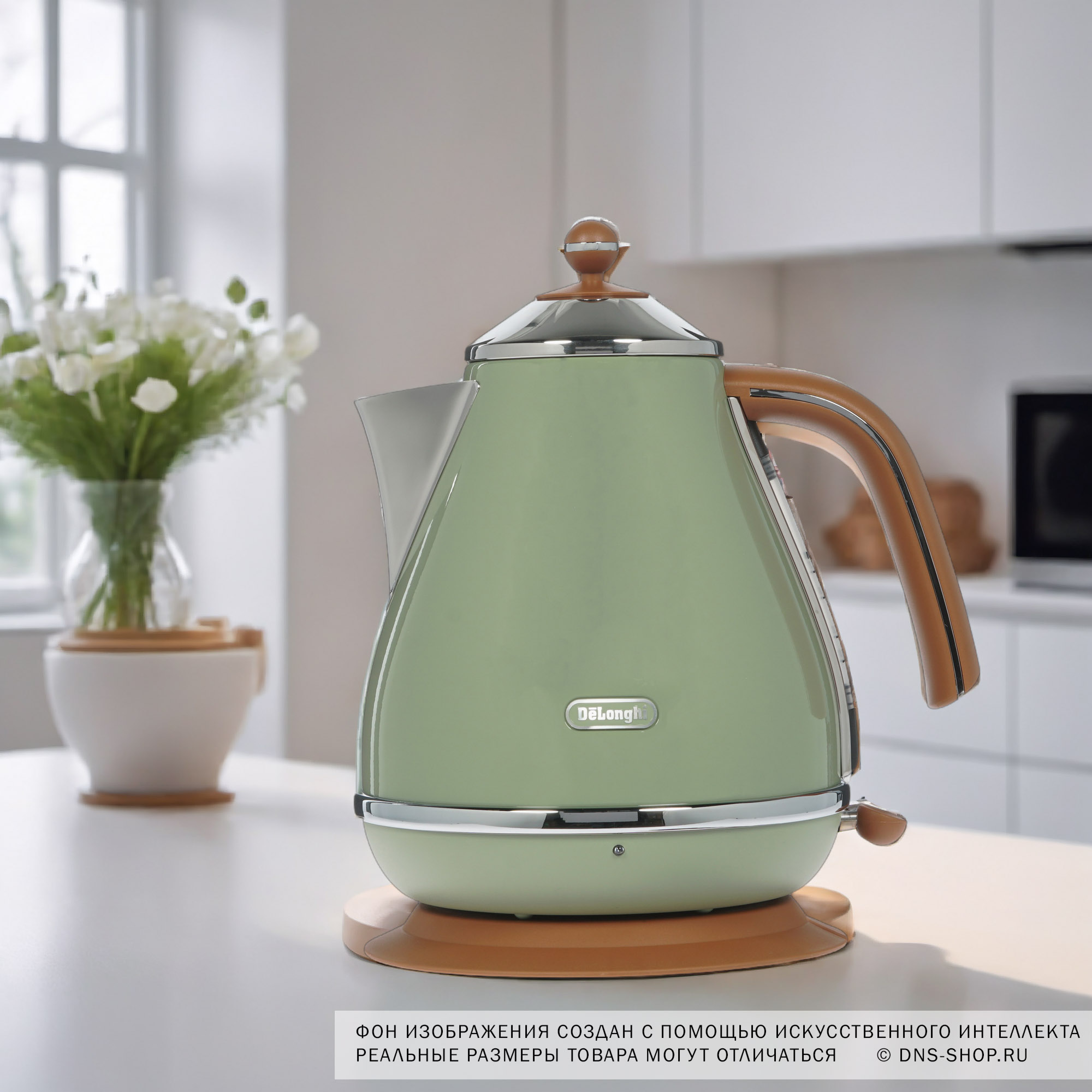 6631619 Электрочайник DeLonghi KBOV 2001.GR зеленый STDN-0016790 - Вид №6