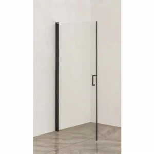 Orange E05-100TB Душевая дверь распашная универсальная 100х190, черный прозрачный