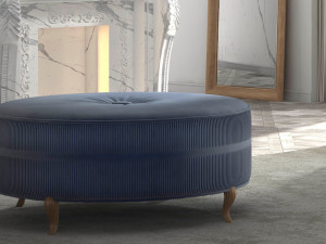 Круглый пуф из ткани