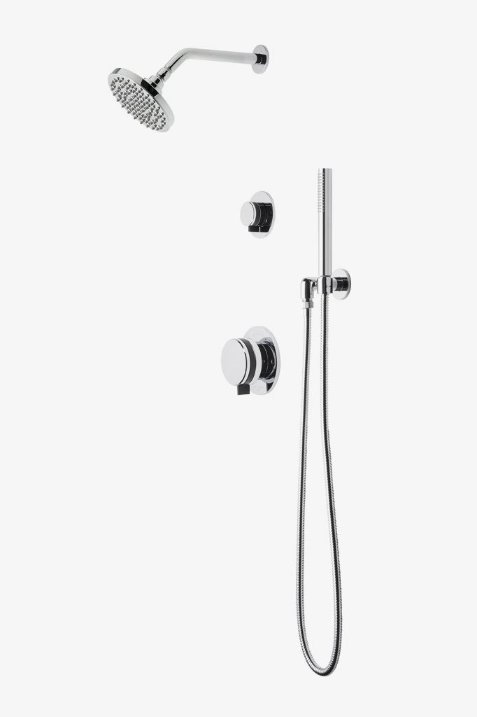 DBSP09 Душевая система с балансировкой давления в децибелах с 6-дюймовой лейкой для дождя, ручным душем и ручкой с переключателем Waterworks 