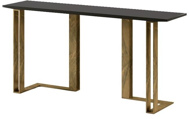 Paolo Castelli Лакированная прямоугольная консоль из мдф и металла Black and gold sun-id-1433253 - Вид №1