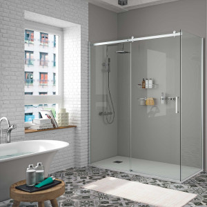 25739 SALGAR Душевая перегородка HELSINKI фиксированная боковая Прозрачная до 600 x 1950 мм