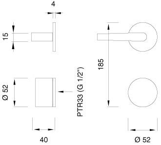 Ceadesign Термостатический смеситель с открытым / закрытым краном Flag Flg 51 - Вид №1