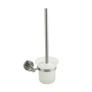 GFmark - Ёрш для унитаза, стеклянный, с креплением к стене, из нержавеющей стали, код: 80162