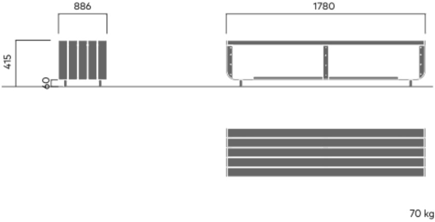 VESTRE Скамья из стали и дерева без спинки Stripes sun-id-1467434 - Вид №16