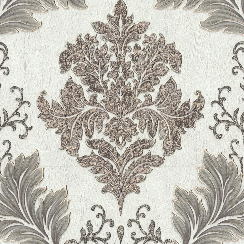 Обои флизелиновые Московская обойная фабрика Сиена-9 бело-черные 1.06 м STLM-2075086 - Вид №1