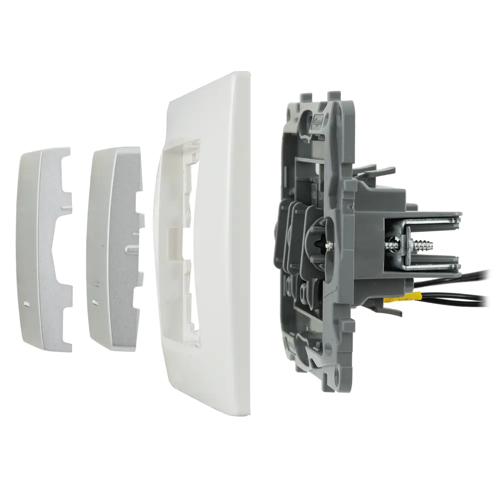 Legrand Etika — выключатель двухклавишный с подсветкой, алюминиевый 82496547 STLM-0028721 - Вид №6