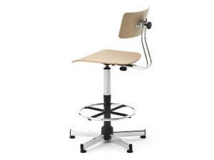 Регулируемый по высоте офисный стул из бука со спинкой