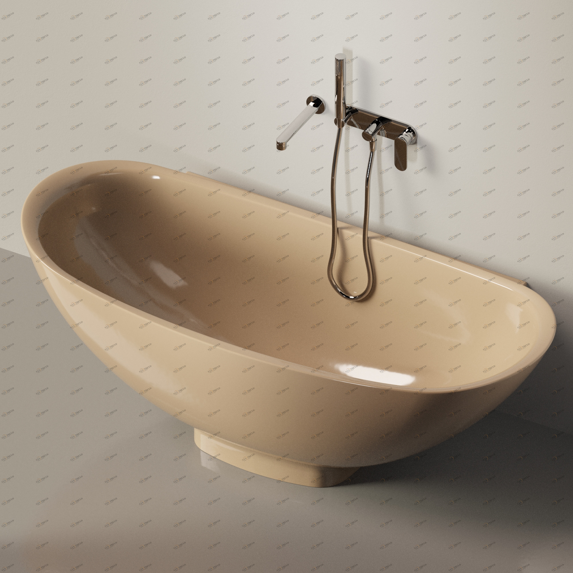 Flaminia IO e SI Ванна пристенная 165 см коричневая IOS70.7503 Ceramica Flaminia