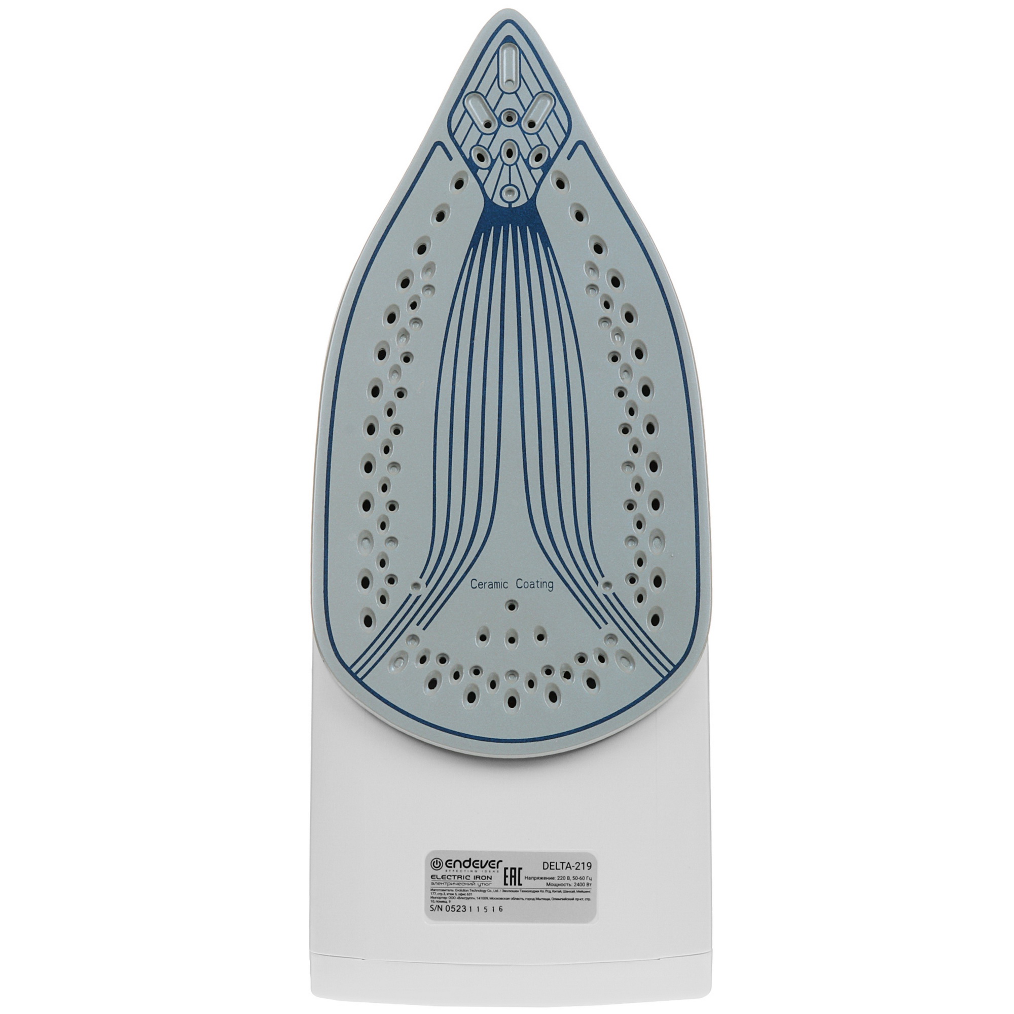9912315 Утюг Endever Delta-219 синий STDN-0130542 - Вид №3
