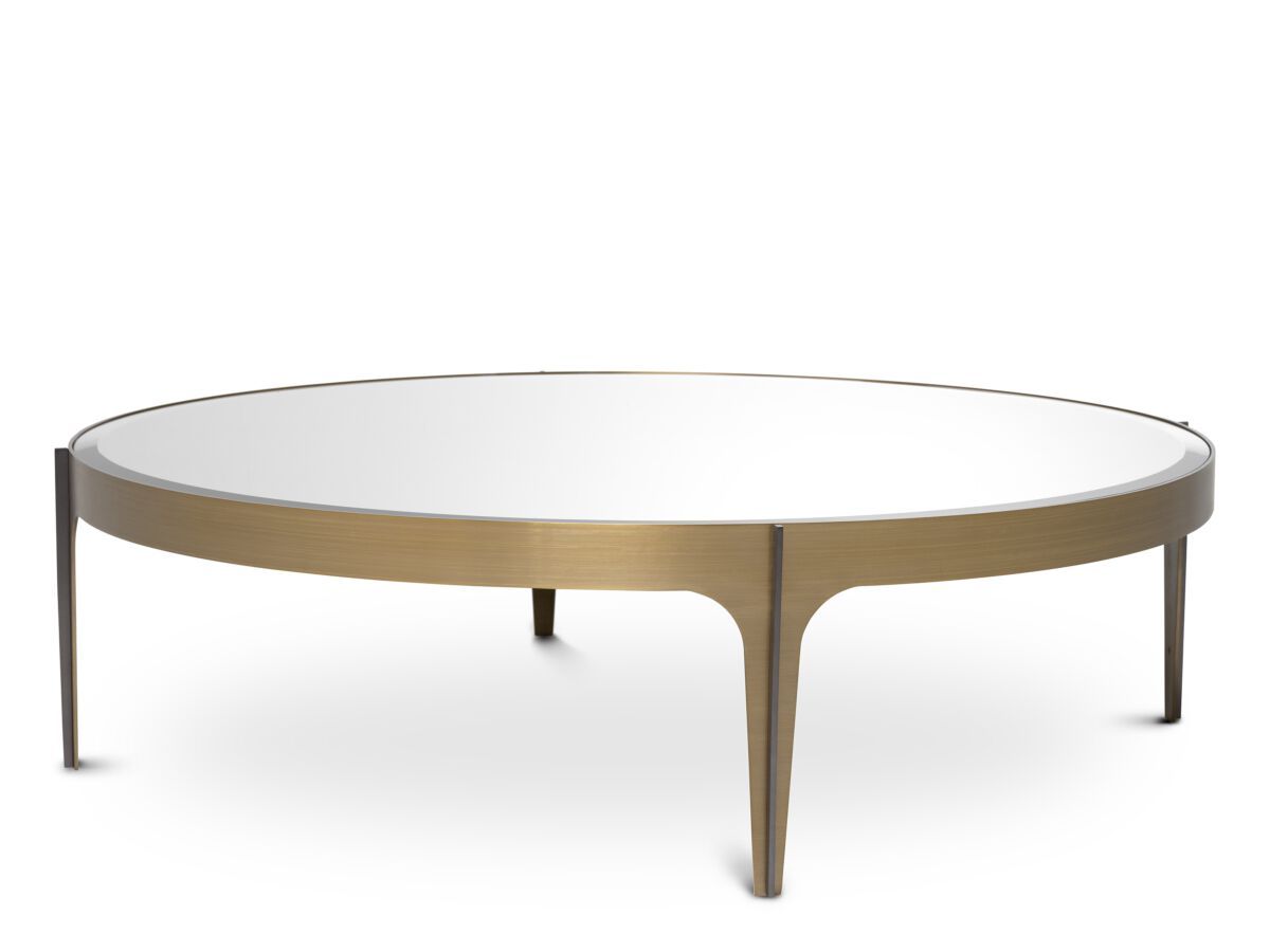 Низкий журнальный столик из стекла и латуни Eichholtz Artemisa ARCH-00133775