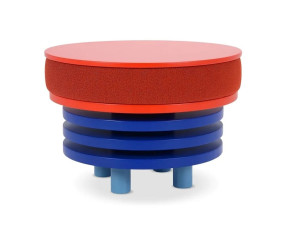 Круглый мягкий журнальный столик с лакированной столешницей из МДФ