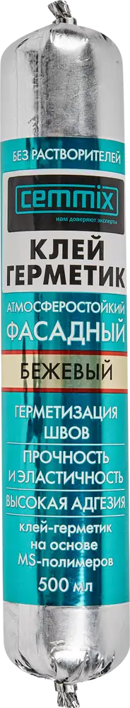 Фасадный клей-герметик CEMMIX для швов и соединений 500 мл 82577367