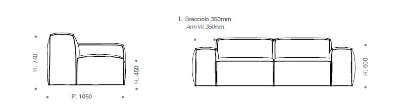 Ткань диван Kico Living Complements ARCH-00140698 - Вид №5