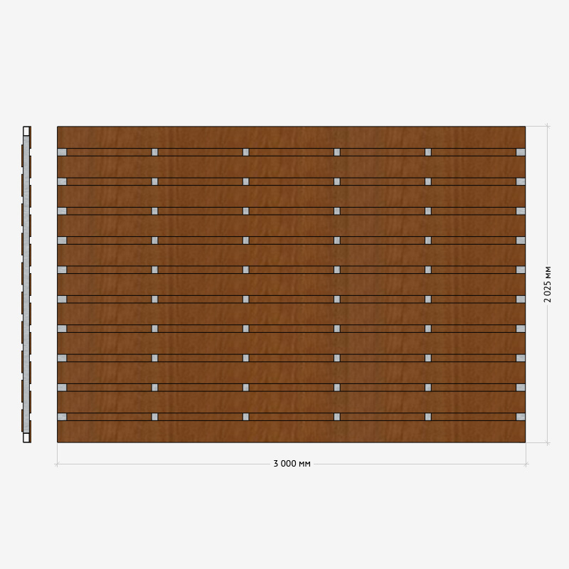 Заборная секция «Шахматка горизонтальная» 3×2,025м RUSDECKING sun-id-1025065 - Вид №1