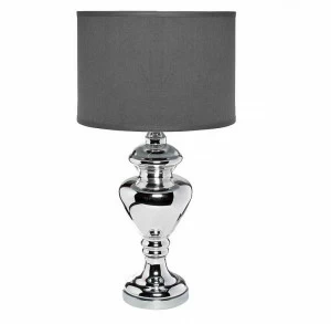 Лампа настольная Hugo плафон темно-серый Д40, В81 22-87591 GARDA DECOR ВАЗА 066560 Серый;хром